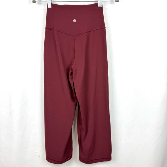 Lululemon Align Super High Rise Wide Leg Crop 23" Yoga Pants Mulled Wine Sz 2 - Picture 4 of 16